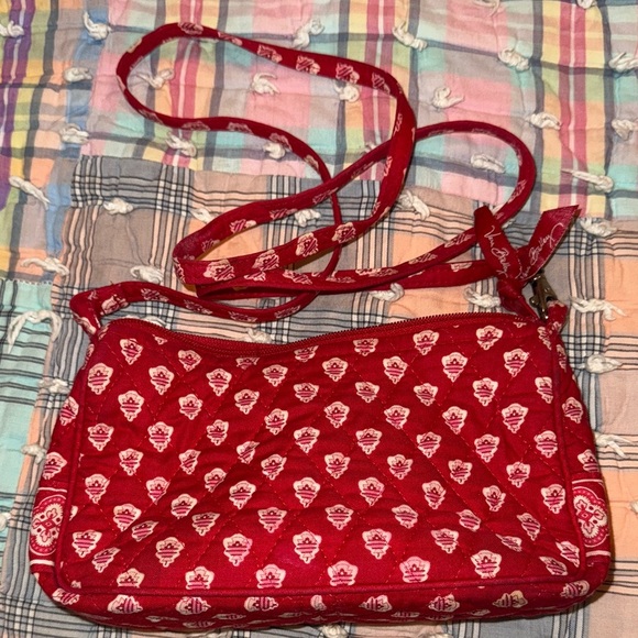 Vera Bradley Red Patterned Crossbody Bag - Picture 1 of 11